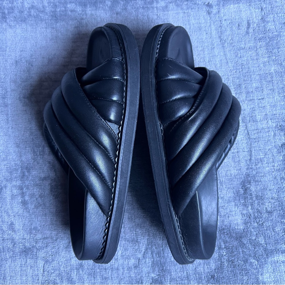 The Bali Tailor Oska Sandals Sz 39 US 8 Black Slides Casual Soft Beach Summer - Picture 13 of 15